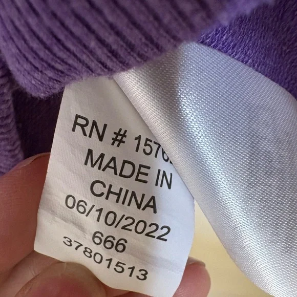 Eddie Bauer Purple Hoodie Pullover Thumb Holes Stretch Activewear Top 14 Large - Picture 7 of 7